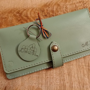 Portofel dama din piele naturala pictat sau gravat LASER, Genti si portofele, Portofele, huse, suporturi, Portofele, Portofele dama, Pielarie, Gravare, pirogravura, ARTYNOS