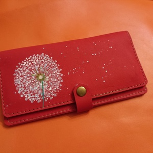 Portofel dama din piele naturala pictat sau gravat LASER - genți și portofele - portofele, huse, suporturi - portofele - portofele damă - Artynos.ro