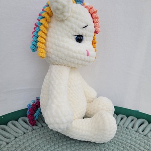 Unicorn crosetat manual, fir tip catifea 100% poliester moale, 35cm, alb unt - jucării și echipamente pentru copii - plușuri - unicorn - Artynos.ro