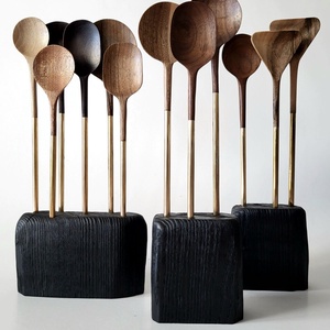 Lingurita din lemn cu coada de alama, Casa & Stil de viata, Echipamente de bucatarie, Accesorii de servire, Linguri si furculite artizanale, Prelucrarea lemnului, ARTYNOS