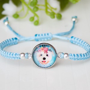 Bratara macramé impletita pentru copii - Puppy albastru deschis, , , ARTYNOS