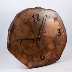 Ceas de perete din lemn, ceas din lemn rustic, , Prelucrarea lemnului, ARTYNOS