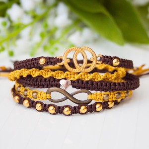 Brățară macramé împletită - Aur infinit -  - Artynos.ro