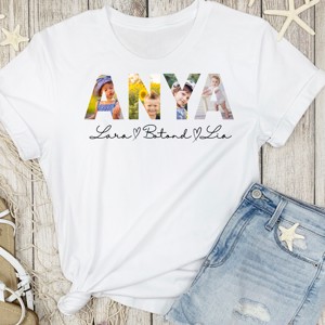 Scrisori din fotografii - Tricou ANYA cu litere - Cadou unic pentru mama - Artynos.ro