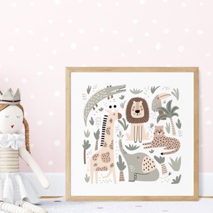 Decalaj de perete Safari animal, poster scandinav, imagine cameră copii, cadou -  - Artynos.ro
