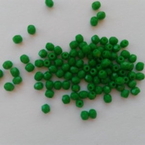 Margele cehe din sticla fatetata - 3mm - 100 buc / pachet - verde, , , ARTYNOS