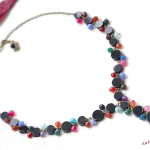 Colier cu agate si onix - bijuterii - coliere - coliere cu pandantive - Artynos.ro