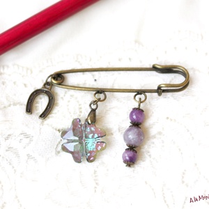 Brosa cu trifoi Swarovski - bijuterii - broșă, insigne - agrafe haine și pantofi - Artynos.ro
