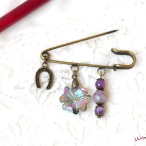 Brosa cu trifoi Swarovski - bijuterii - broșă, insigne - agrafe haine și pantofi - Artynos.ro