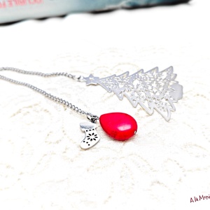 Semn de carte cu brad si howlite - Artynos.ro