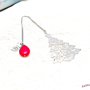 Semn de carte cu brad si howlite - cărți și creații cu tematică muzicală, cadouri - semn de carte - Artynos.ro