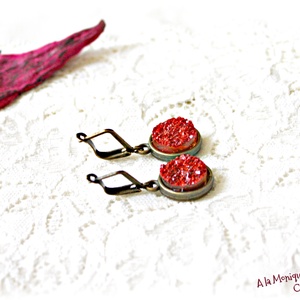 Cercei cu druzy portocaliu, Bijuterii, Cercei, Cercei din argint, Confectionarea bijuteriilor, ARTYNOS