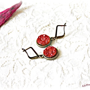 Cercei cu druzy portocaliu - bijuterii - cercei - cercei din argint - Artynos.ro