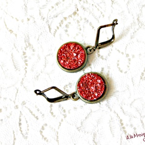 Cercei cu druzy portocaliu - bijuterii - cercei - cercei din argint - Artynos.ro