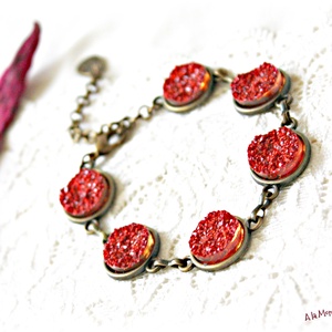 Bratara cu druzy portocaliu, Bijuterii, Bratari, Bratari din margele, Confectionarea bijuteriilor, ARTYNOS