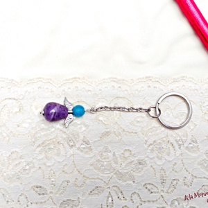 Breloc cu inger si ametist - genți și portofele - accesorii genți - breloc - Artynos.ro