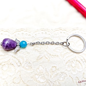 Breloc cu inger si ametist - genți și portofele - accesorii genți - breloc - Artynos.ro