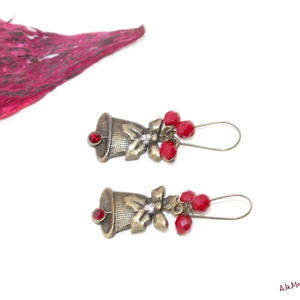 Cercei cu cristale si clopotel - bijuterii - cercei - cercei lungi - Artynos.ro