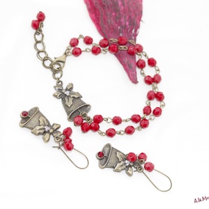 Cercei cu cristale si clopotel - bijuterii - cercei - cercei lungi - Artynos.ro