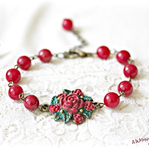 Bratara cu coronita de Craciun, Bijuterii, Bratari, Bratari din perle, , ARTYNOS