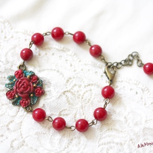 Bratara cu coronita de Craciun - bijuterii - brățări - brățări din perle - Artynos.ro