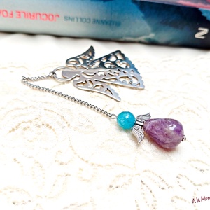 Semn de carte cu inger si ametist - Artynos.ro