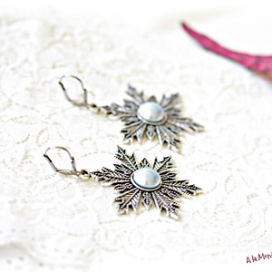 Cercei fulg de zapada albastru, Bijuterii, Cercei, Cercei lungi, Confectionarea bijuteriilor, ARTYNOS