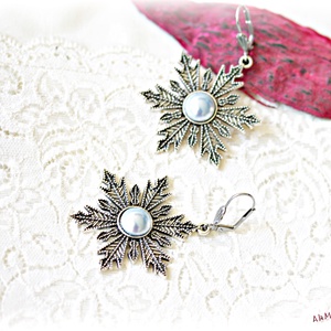 Cercei fulg de zapada albastru - bijuterii - cercei - cercei lungi - Artynos.ro