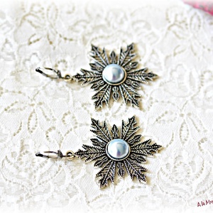 Cercei fulg de zapada albastru - bijuterii - cercei - cercei lungi - Artynos.ro