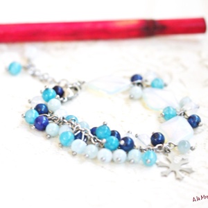 Bratara cu pietre albastre si fulg de zapada - Artynos.ro
