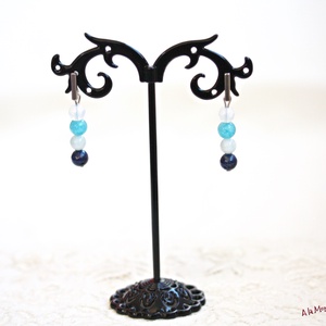 Cercei cu pietre albastre - bijuterii - cercei - cercei lungi - Artynos.ro