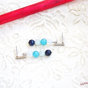 Cercei cu pietre albastre - bijuterii - cercei - cercei lungi - Artynos.ro