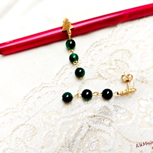 Cercei ochi de tigru si bradut - bijuterii - cercei - cercei din pietre semiprețioase - Artynos.ro