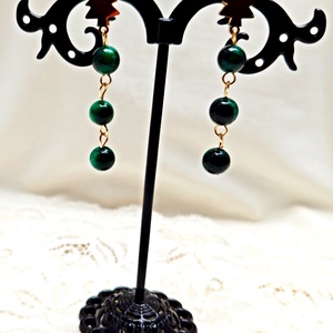 Cercei ochi de tigru si bradut - bijuterii - cercei - cercei din pietre semiprețioase - Artynos.ro