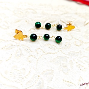 Cercei ochi de tigru si bradut - bijuterii - cercei - cercei din pietre semiprețioase - Artynos.ro