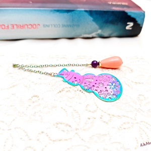 Semn de carte cu om de zapada si jad - Artynos.ro