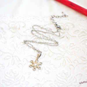 Colier fulg de zapada si cristal de gheata, Bijuterii, Coliere, Coliere cu pandative, Confectionarea bijuteriilor, ARTYNOS