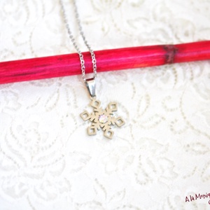 Colier fulg de zapada si cristal de gheata - bijuterii - coliere - coliere cu pandative - Artynos.ro