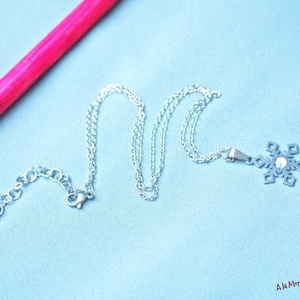 Colier fulg de zapada si cristal de gheata - bijuterii - coliere - coliere cu pandative - Artynos.ro