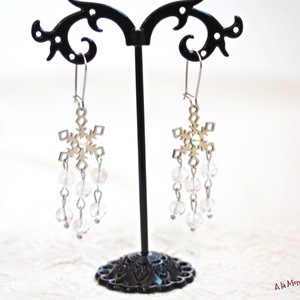 Cercei fulg de zapada si cristal de gheata - bijuterii - cercei - cercei din pietre semiprețioase - Artynos.ro