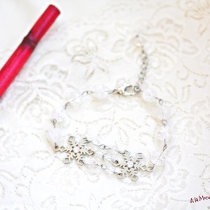 Bratara cu cristal de gheata si fulg de zapada - Artynos.ro