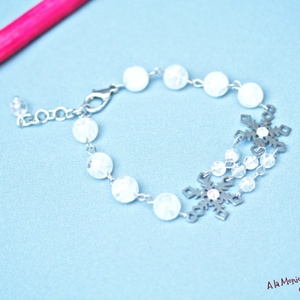 Bratara cu cristal de gheata si fulg de zapada - bijuterii - brățări - brățări din pietre semiprețioase - Artynos.ro