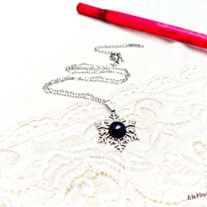 Colier cu piatra soarelui si fulg de zapada - Artynos.ro