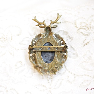 Brosa cu ren si larvikit - bijuterii - broșe - Artynos.ro