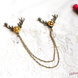 Brosa pentru camasa cu reni si opalit - bijuterii - broșe - Artynos.ro