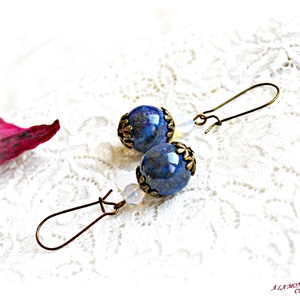 Cercei cu lapis lazuli si opalit, Bijuterii, Cercei, Cercei din pietre semipretioase, Confectionarea bijuteriilor, ARTYNOS