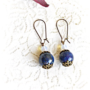 Cercei cu lapis lazuli si opalit - bijuterii - cercei - cercei din pietre semiprețioase - Artynos.ro