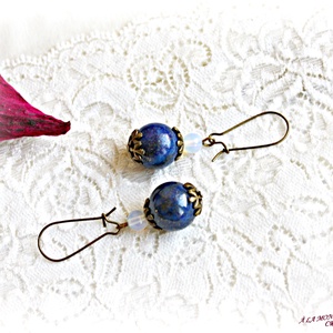 Cercei cu lapis lazuli si opalit - bijuterii - cercei - cercei din pietre semiprețioase - Artynos.ro