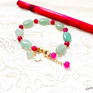 Bratara cu bradut, aventurin si agate - bijuterii - brățări - brățări din pietre semiprețioase - Artynos.ro