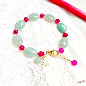 Bratara cu bradut, aventurin si agate - bijuterii - brățări - brățări din pietre semiprețioase - Artynos.ro